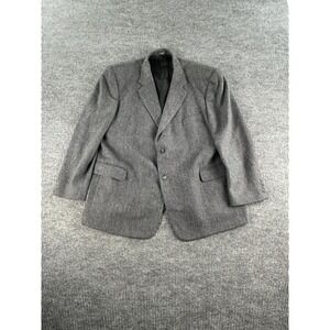 Stafford Blazer 50R Gray Lambswool Herringbone Designer Premium Classic Sport